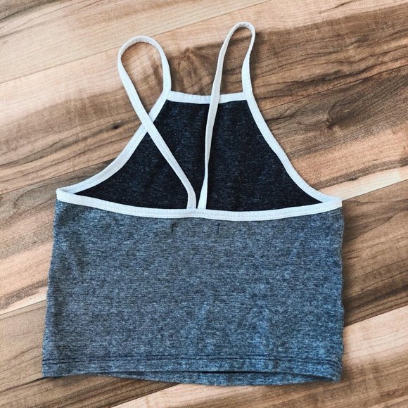 Zara salt & pepper speckled cropped racerback halter cami tank top - Picture 2 of 4